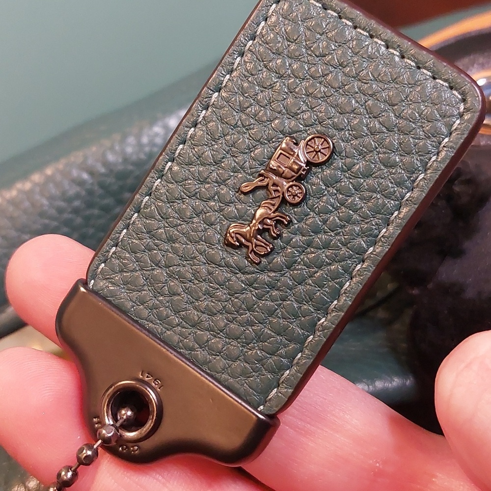 Coach 1941 Retired Bandit 39 Dark Turquiose Glovetanned Pebble Leather  Gunmetal - Picture 13 of 13
